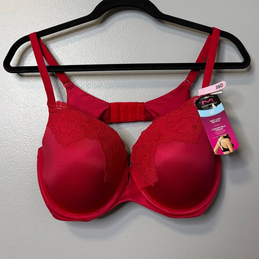 Maidenform Red Comfort Devotion Your Lift Underwire Bra NEW 38D